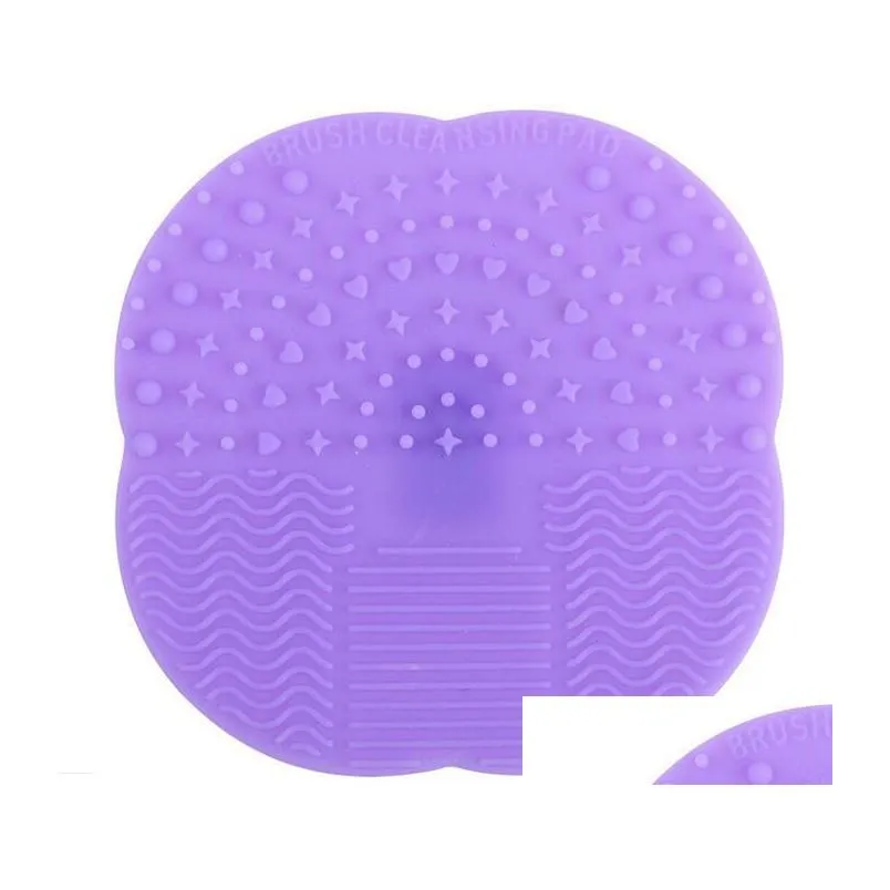 hot silicone makeup brush cosmetic brush cleaner cleaning scrubber board mat washing tools pad hand tool