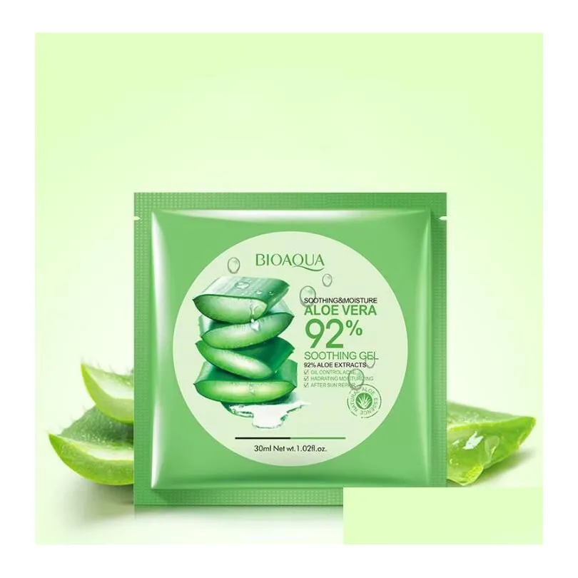 bioaqua natural aloe vera gel face mask moisturizing oil control wrapped mask shrink pores facial mask cosmetic skin care