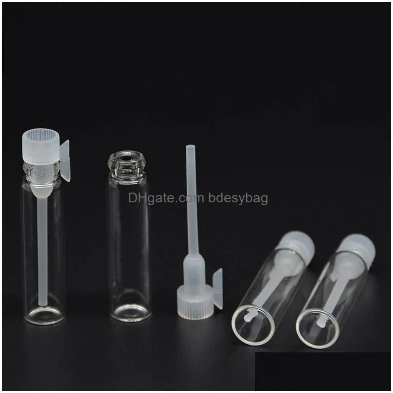 mini glass bottle 1ml vial small essential oil perfume diy liquid sample bottles for travel makeup party friend sample 