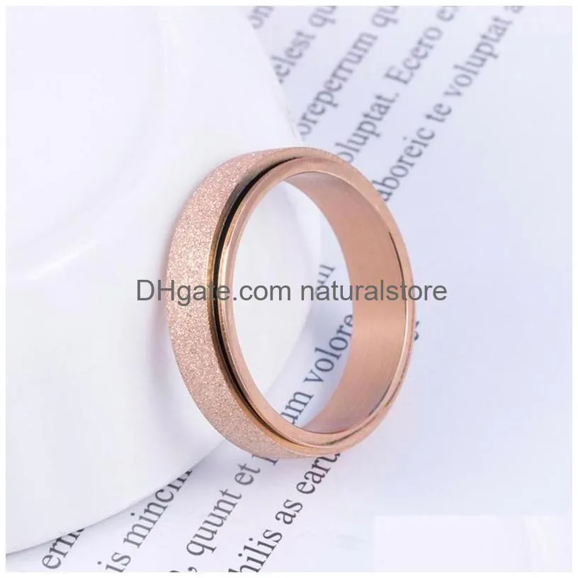 stainless steel rotatable band rings gold rainbow finger rotating spinner ring for women men fashion jewelry will and sandy