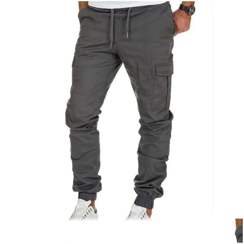 mens joggers elasticated waist work pants chino trousers mens casual style cargo joggers pants bottoms uk