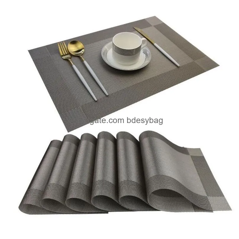 placemats washable heat resistant placemats for table kitchen pvc table mats for restaurant and home use