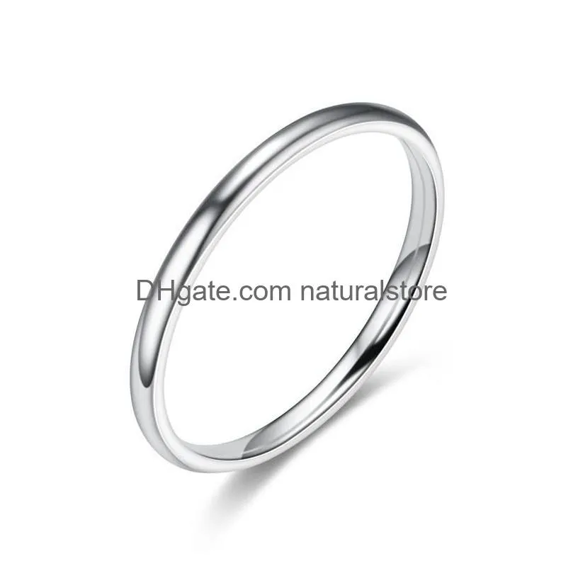 stainless steel glaze thin ring band blank tail rings fashion jewelry for women will andy sandy