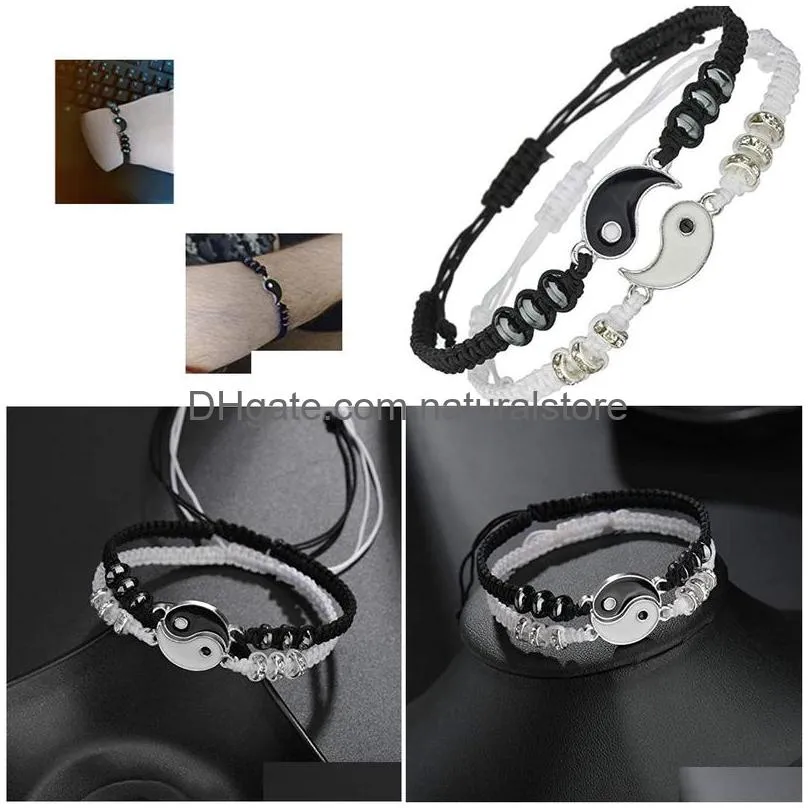 yinyang charm bracelet weae combination couple bracelets bangle cuff friendship lover fashion jewelry will and sandy