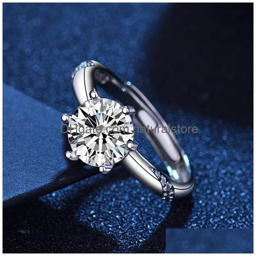 open adjustable moissanite ring band finger diamond women engagement wedding rings fashion jewelry will and sandy