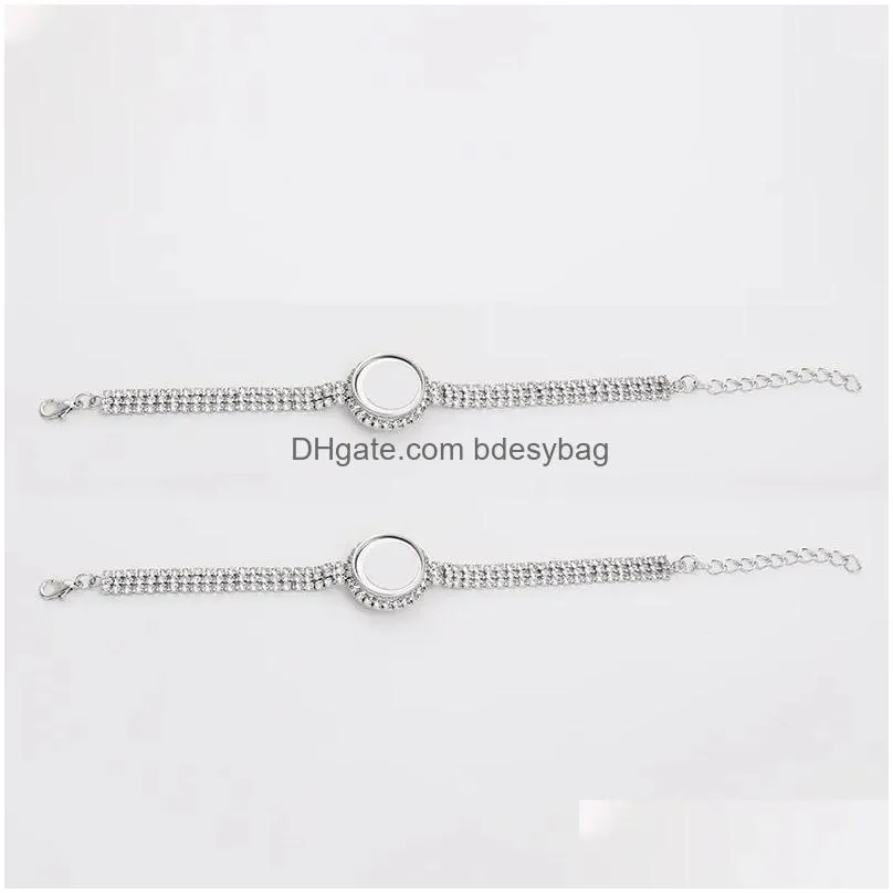 sublimation bracelet blanks blank base bracelets with snap bling rhinestone women bracelet trays for diy