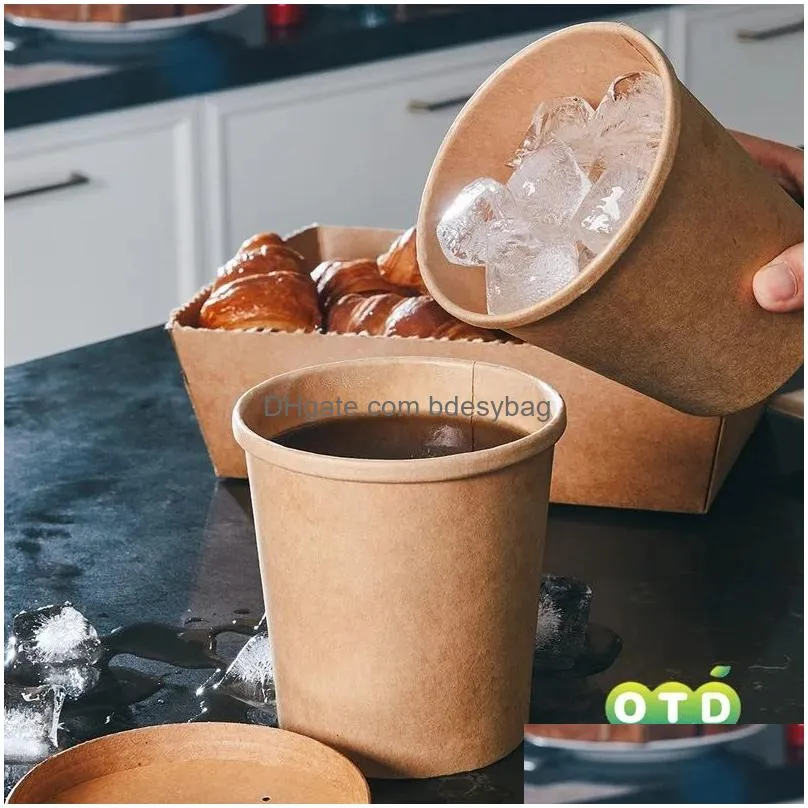 soup cups paper kraft containers bowls disposable bowls ice cream cup with lids