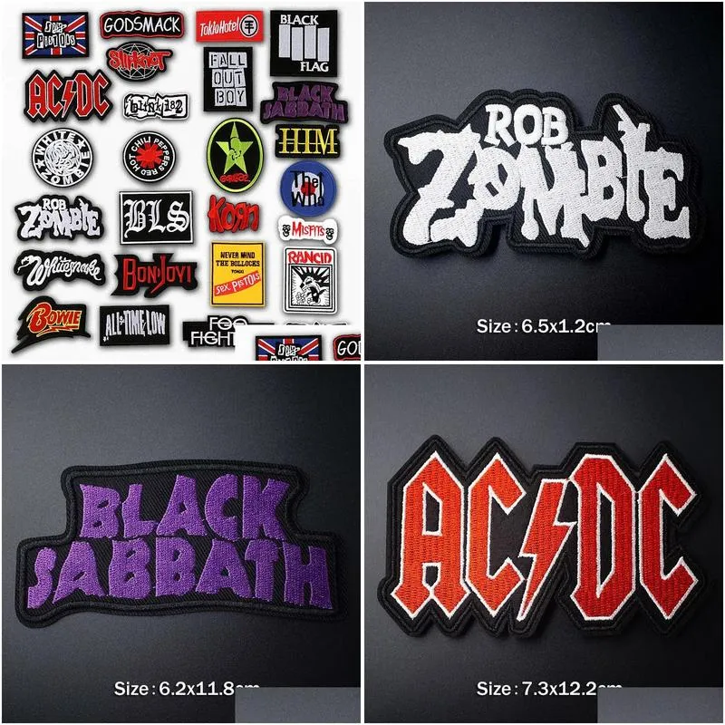 band rock music embroidered accessories applique cutees fabric badge garment diy apparel badges