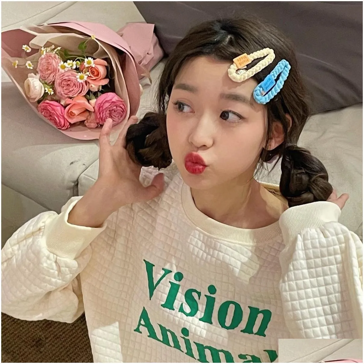 fried dough twist hair candy color bb clip girl liu haijia hand-made hairpin japan and korea hair ornament spring summer.