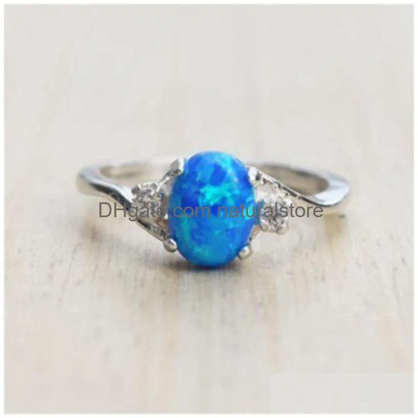 opal diamond ring gemstone engagement wedding ring for women solitaire rings ring fashion jewelry gift