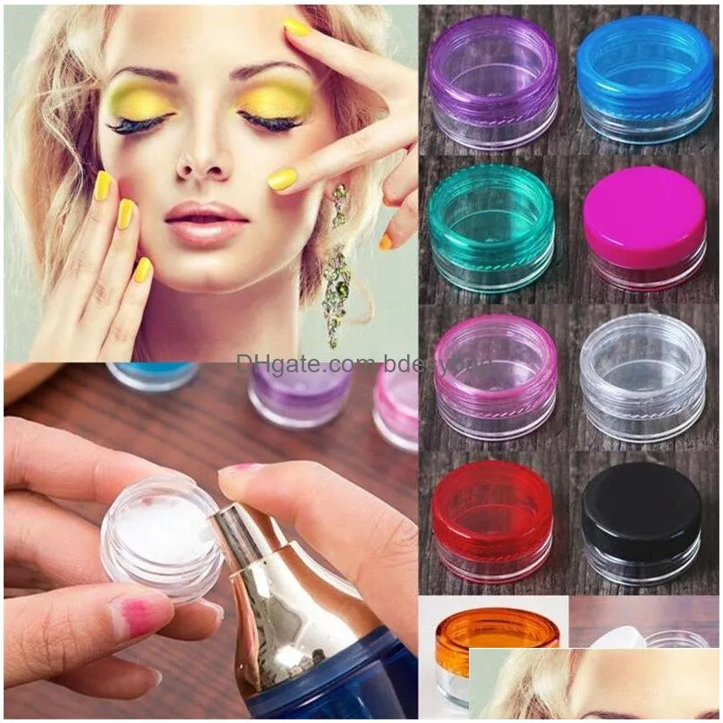 3g 5g plastic cosmetic container jar 3ml 5ml mini empty pot bottle for jewelry cream eye shadow packing