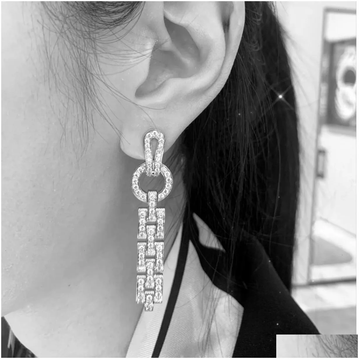 diamants legers earring top quality stud luxury brand 18 k gilded studs for woman branddesign new selling diamond anniversary gift 925 silver 5a