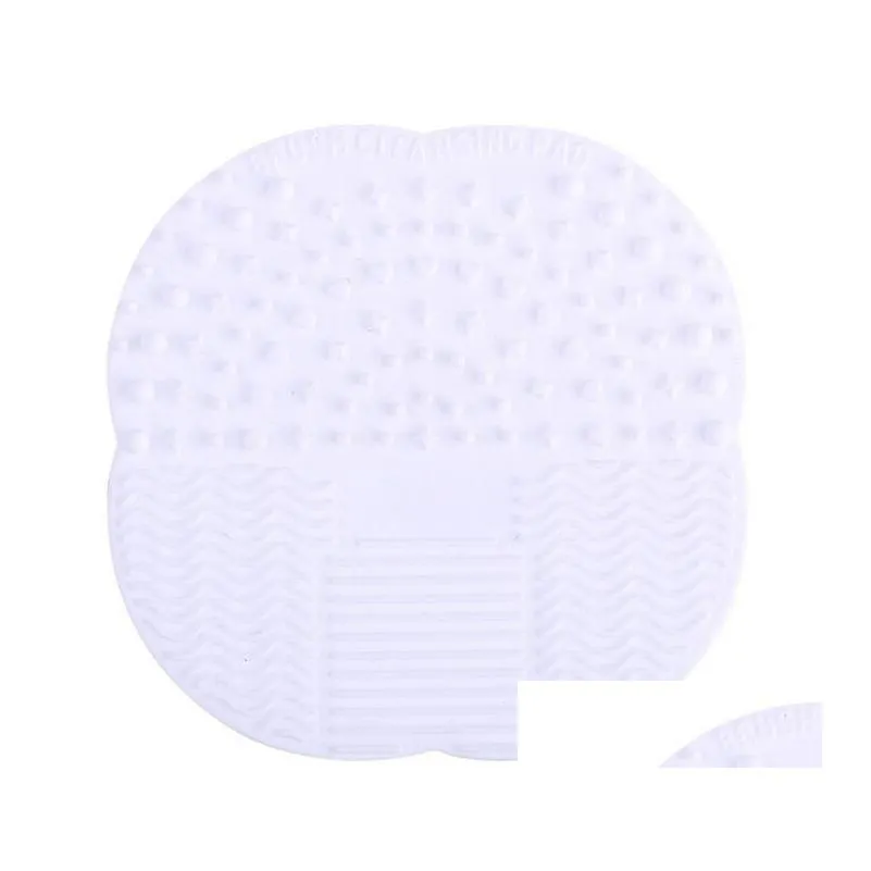 hot silicone makeup brush cosmetic brush cleaner cleaning scrubber board mat washing tools pad hand tool