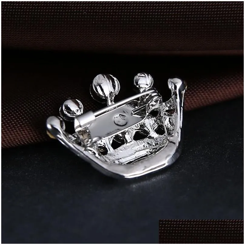 fashion mini brooch pins crown shape brooches for lady alloy brooches 12pcs/lot fbr002