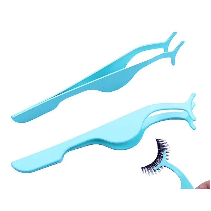 colorful false eyelash tweezers fake eye lash applicator eyelash extension curler nipper auxiliary clip cosmetic makeup tools clip with