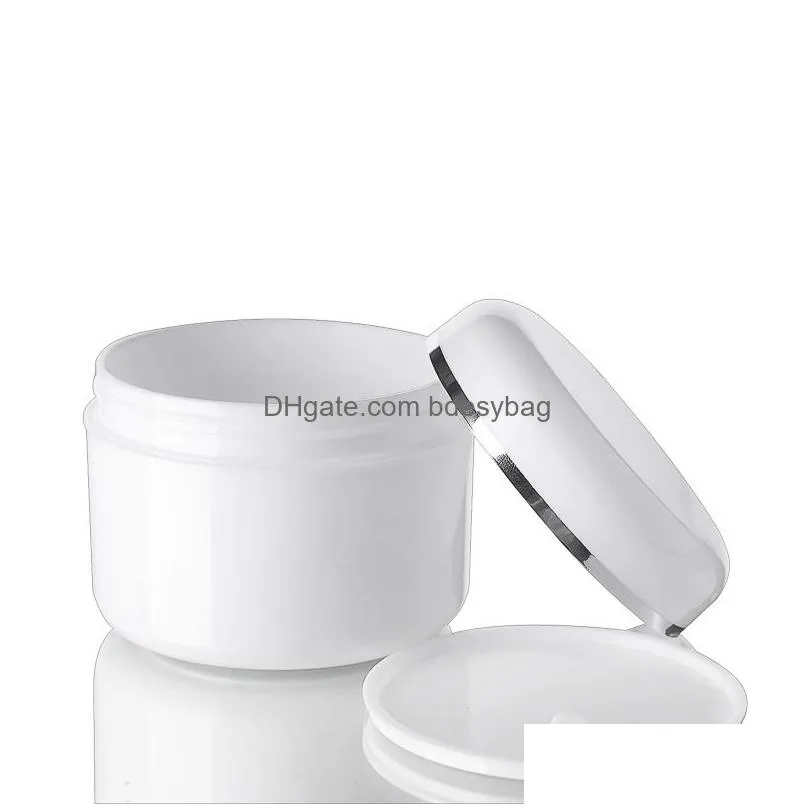 20/30/50/100/150/200g white plastic bottle refillable container with lid empty cosmetic jars storage containers