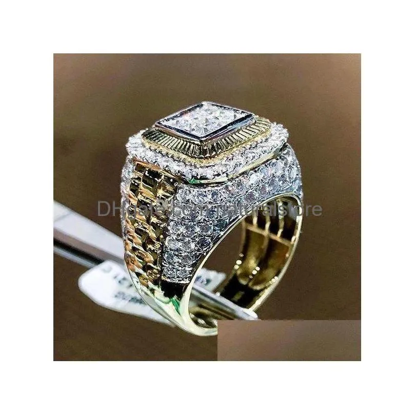hip hop diamond ring championship rings crystal gold men rings fashion jewelry will and sandy gift