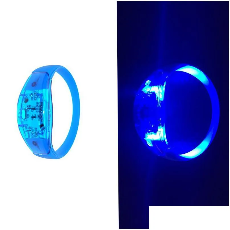 silicone sound controlled led light bracelet festive party supplies activated glow flash bangle wristband gift wedding party favors wholesale carnival