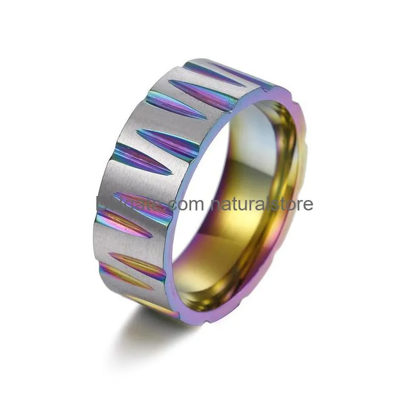 stainless steel incision ring black gold cutting wedding rings fashion bands for men womens fashion jewelry will and sandy new