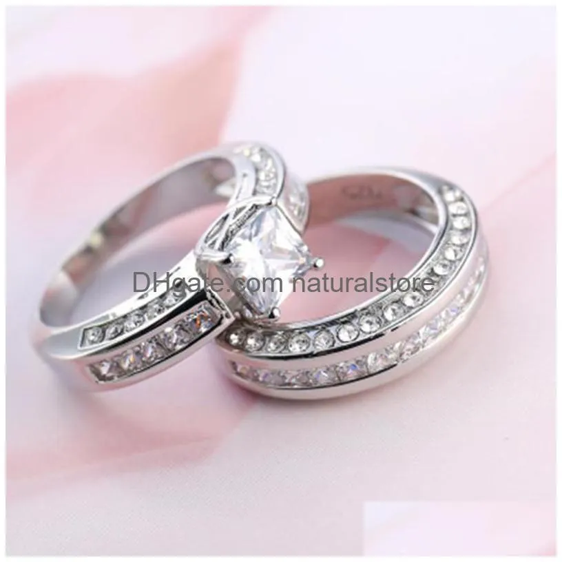 diamond wedding rings sets engagement ring for women crystal fashion jewelry will and sandy