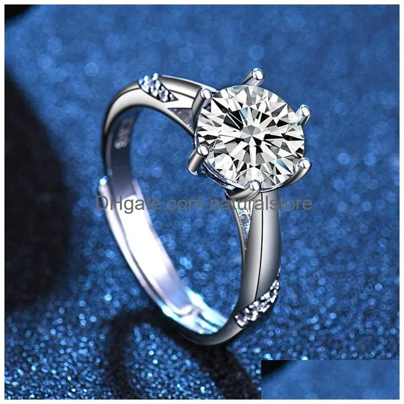 open adjustable moissanite ring band finger diamond women engagement wedding rings fashion jewelry will and sandy