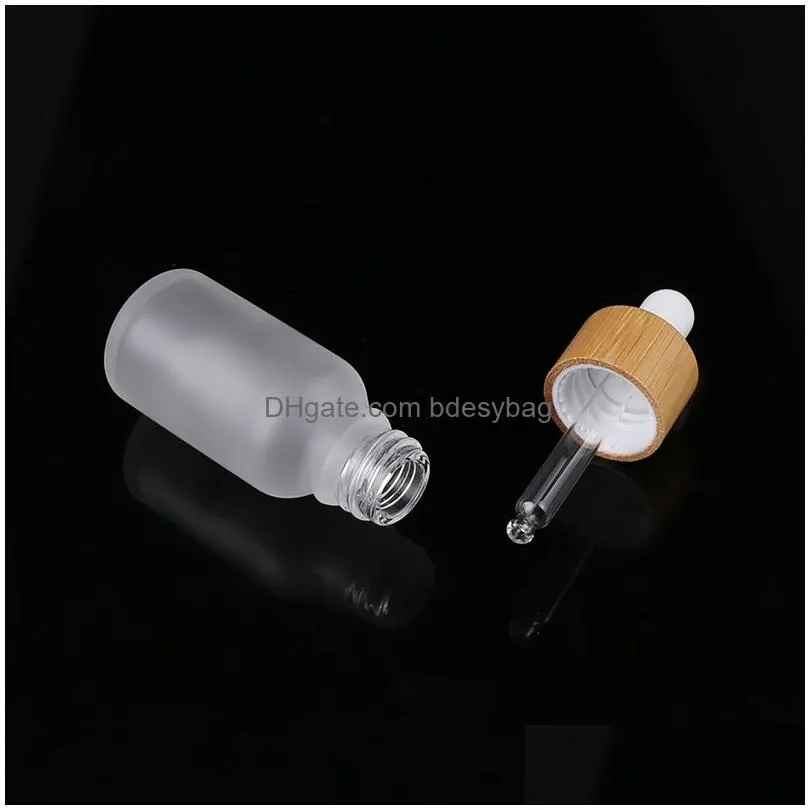 frosted clear empty glass dropper bottle with white lid 5ml 10ml 15ml 20ml 30ml 50ml 100ml