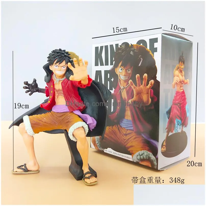 novelty games anime one piece figure luffy zoro ace sanji sailors standing statue 16-26cm collection series christmas gifts model for