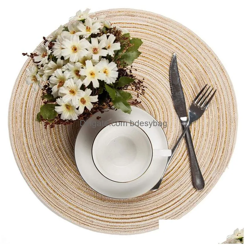 round placemats round woven placemat dining table decorate fashion dining table mat dise pads bowl pad