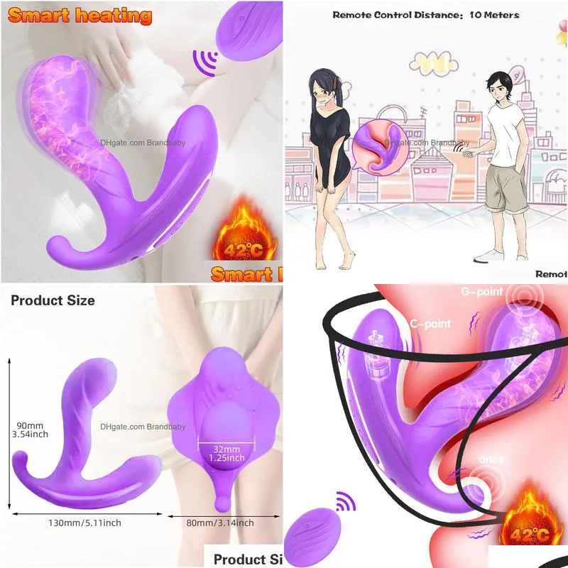 cartoon figures remote control dildo vibrator smart heating penis anal plug butt plug wearable clitoral stimulator erotic electric penis pump erotic