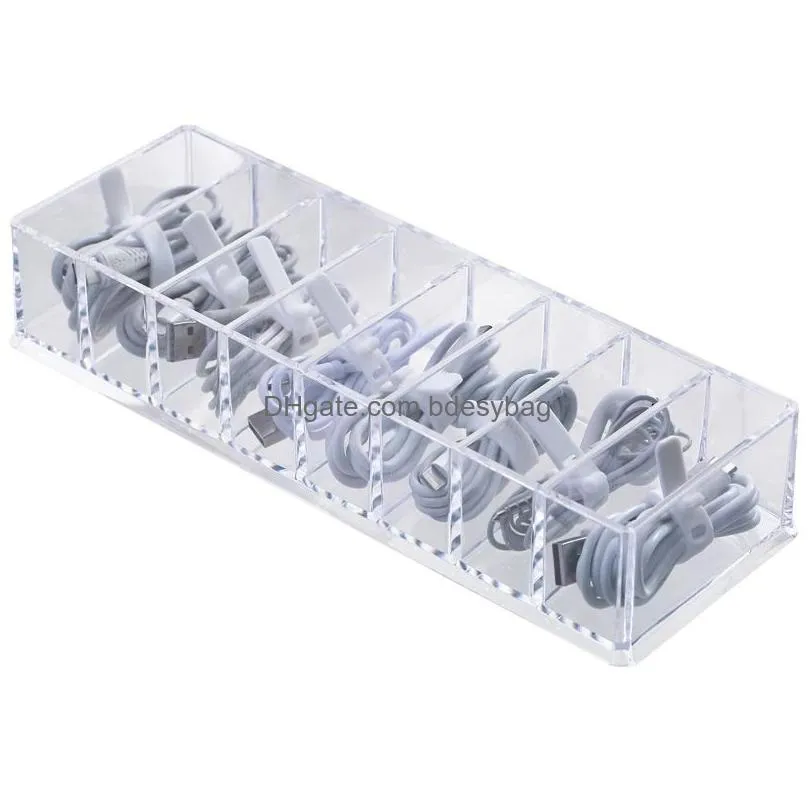 clear electronics organizer boxes 8 capacity management  cord storage organizers