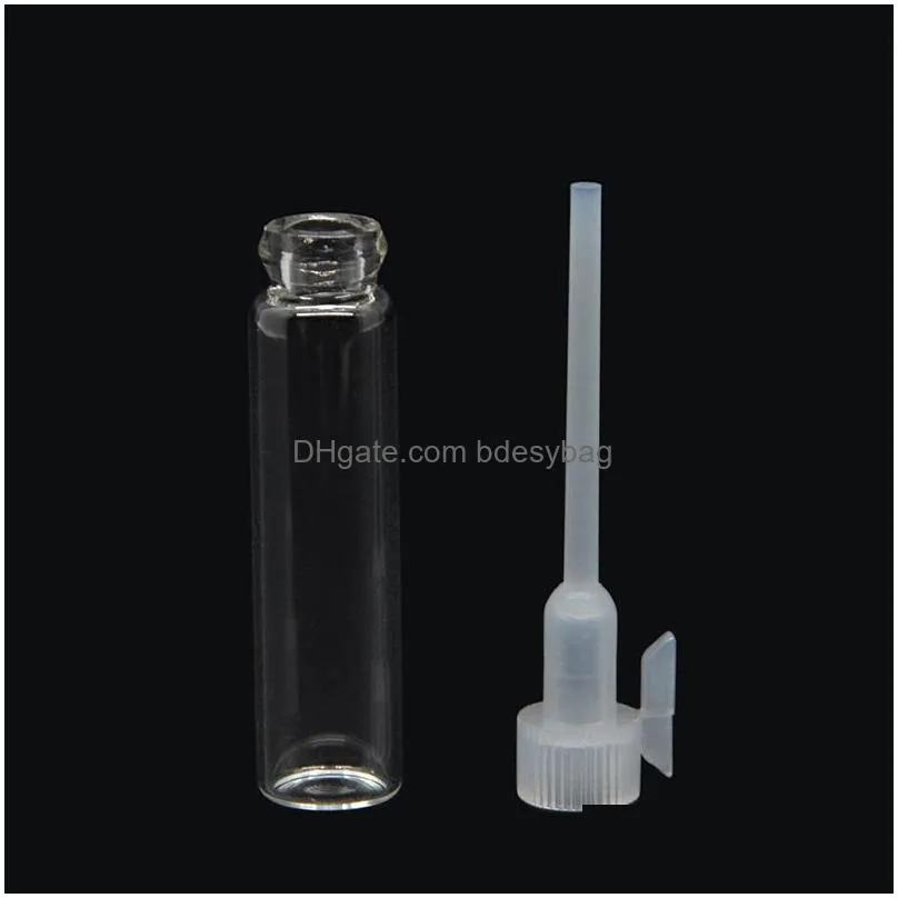 mini glass bottle 1ml vial small essential oil perfume diy liquid sample bottles for travel makeup party friend sample 