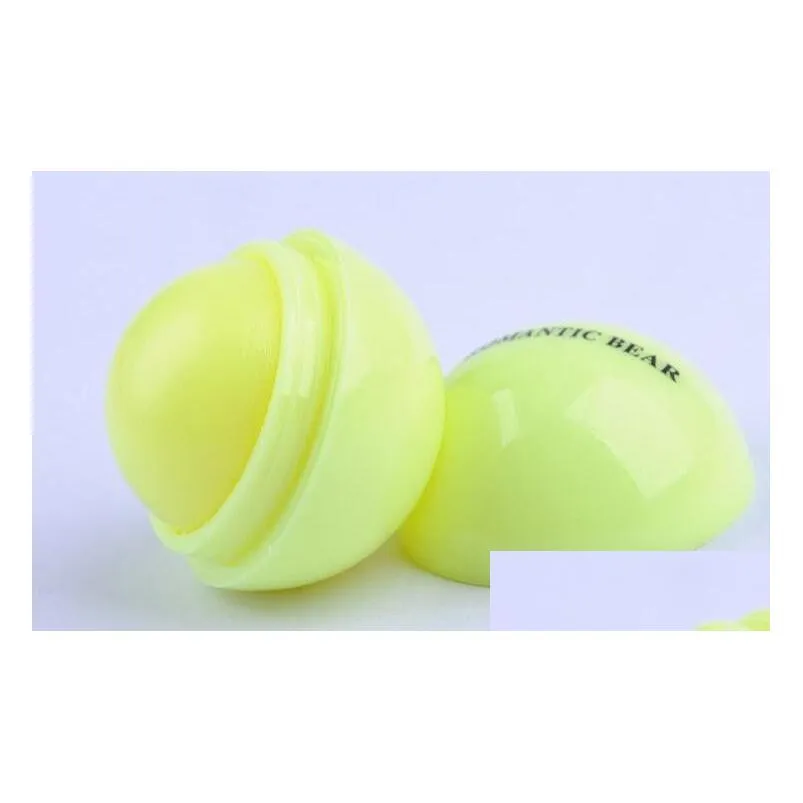 cute round ball 3d lip balm fruit flavor mouth beauty natural moisturizing lips care balms lipstick