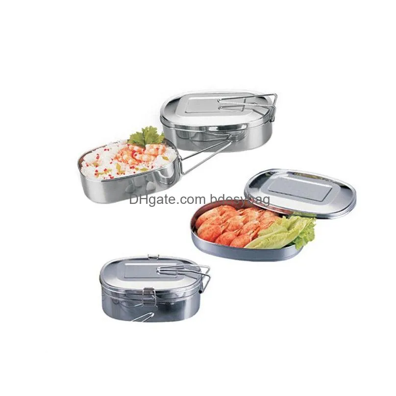 stainless steel double layer lunch boxes food storage containers bento box for kids student and adults