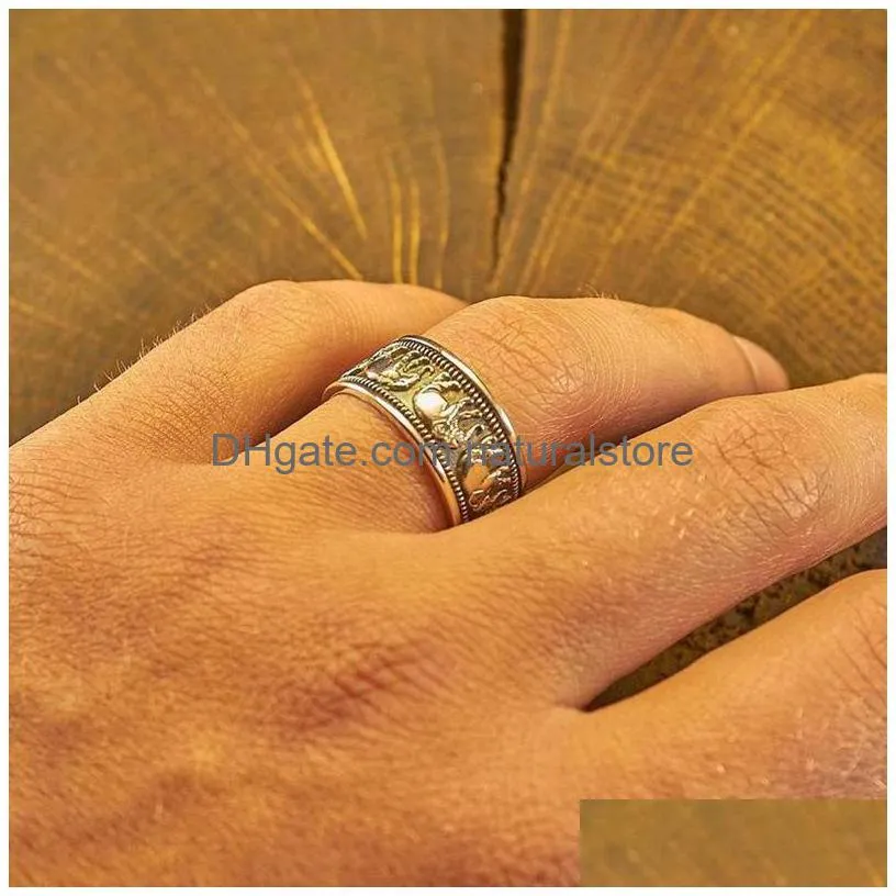 ancient silver animal elephant ring sculpture women men rings band fashion jewelry gift will and sandy