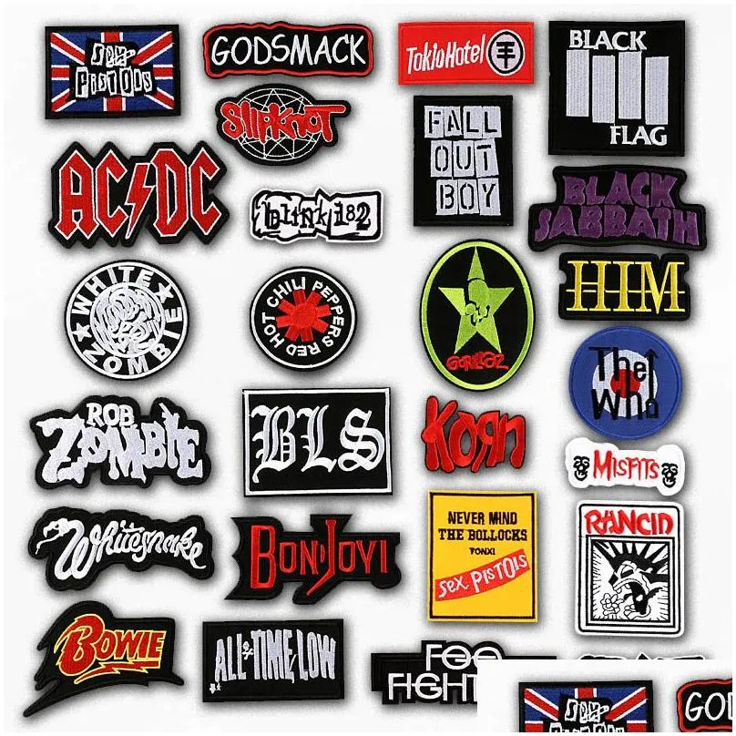 band rock music embroidered accessories applique cutees fabric badge garment diy apparel badges