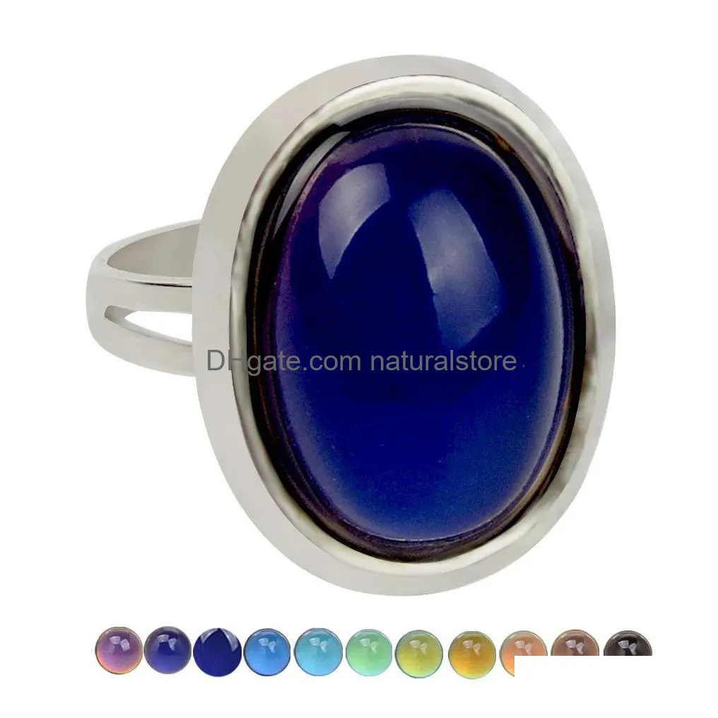 retro temperature measurement ring sensing changing color water drop heart mood ring women fashion jewelry will and sandy gift