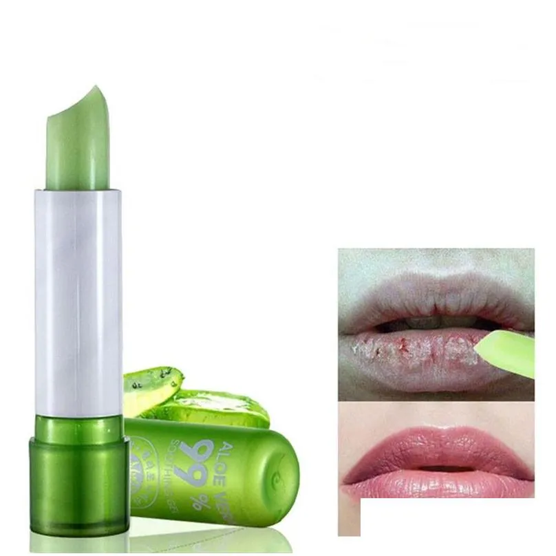 hot aloe change color lipstick moisture melt lip balm long-lasting nonstick cup balm lip makeup tool