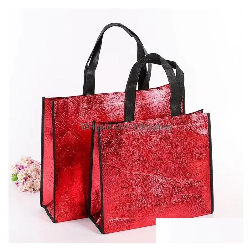 women shopping bag large capacity canvas gift wrap travel storage bags laser glitter female handbag grocery canvas tote