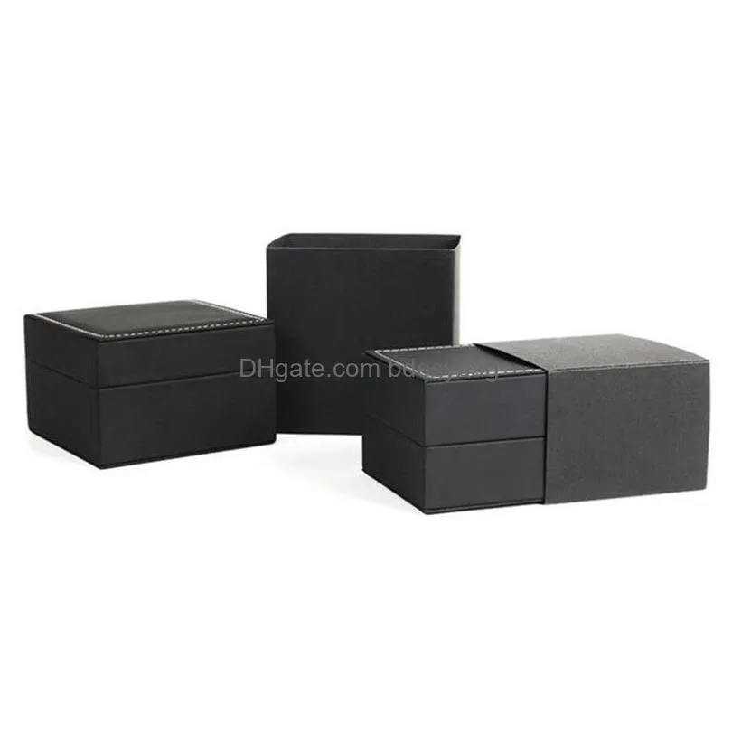 fashion watch boxes pu leather square watch case with pillow bracelet jewelry display box storage organizer holder