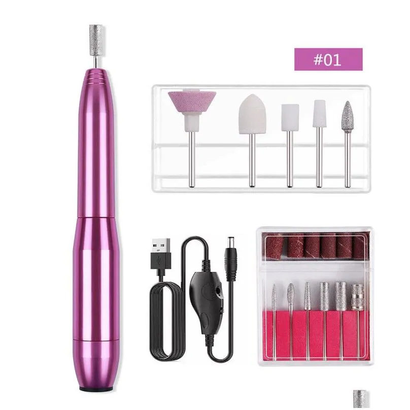 new electric nail drill machine portable usb nails file polishing tool manicure fingernail supplies for home and salon use