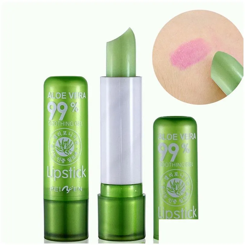 hot aloe change color lipstick moisture melt lip balm long-lasting nonstick cup balm lip makeup tool