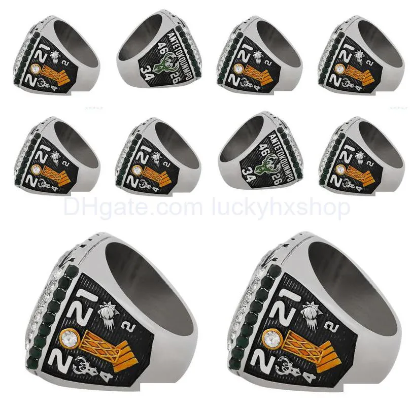 the bucks 2021 wolrd champions team basketball championship ring sport souvenir fan promotion gift wholesale