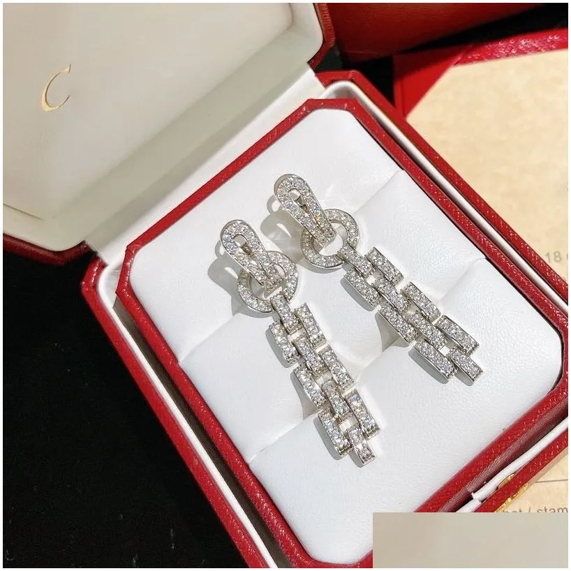 diamants legers earring top quality stud luxury brand 18 k gilded studs for woman branddesign new selling diamond anniversary gift 925 silver 5a