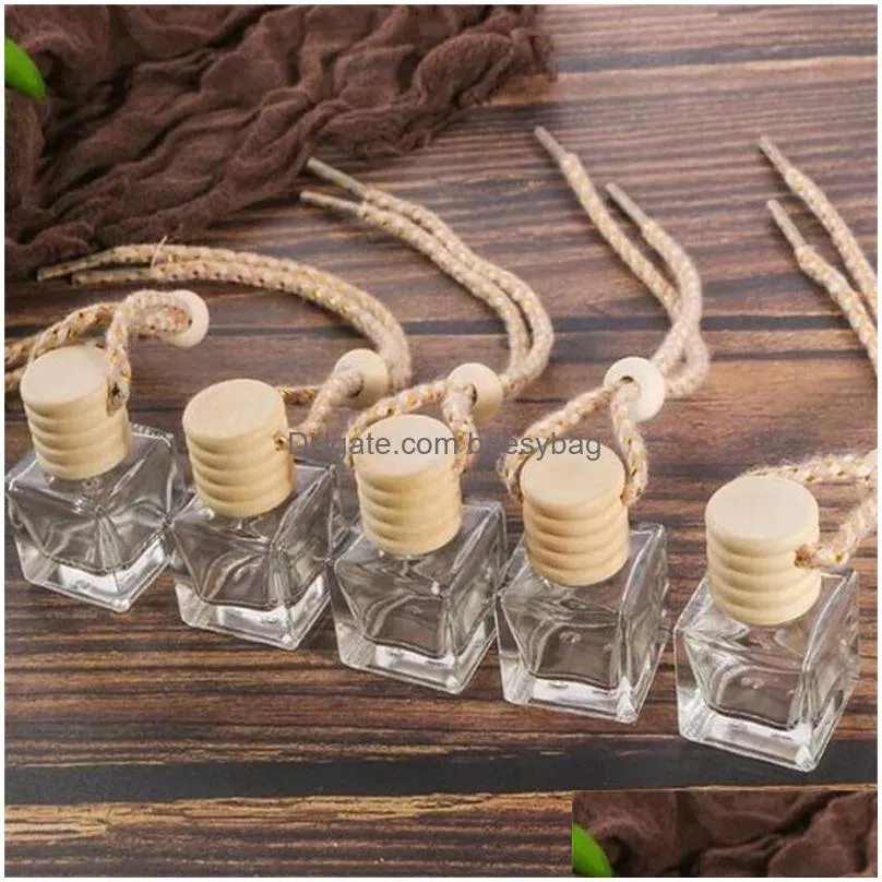 car hanging perfume bottle pendant air freshener diffuser empty glass bottles for  oils ornaments