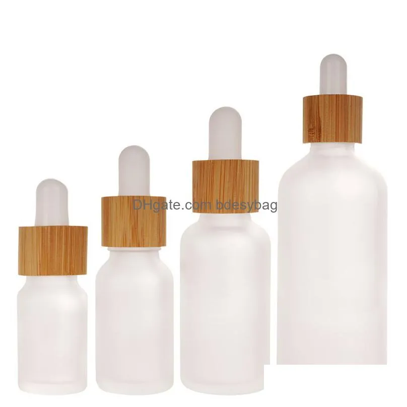 frosted clear empty glass dropper bottle with white lid 5ml 10ml 15ml 20ml 30ml 50ml 100ml