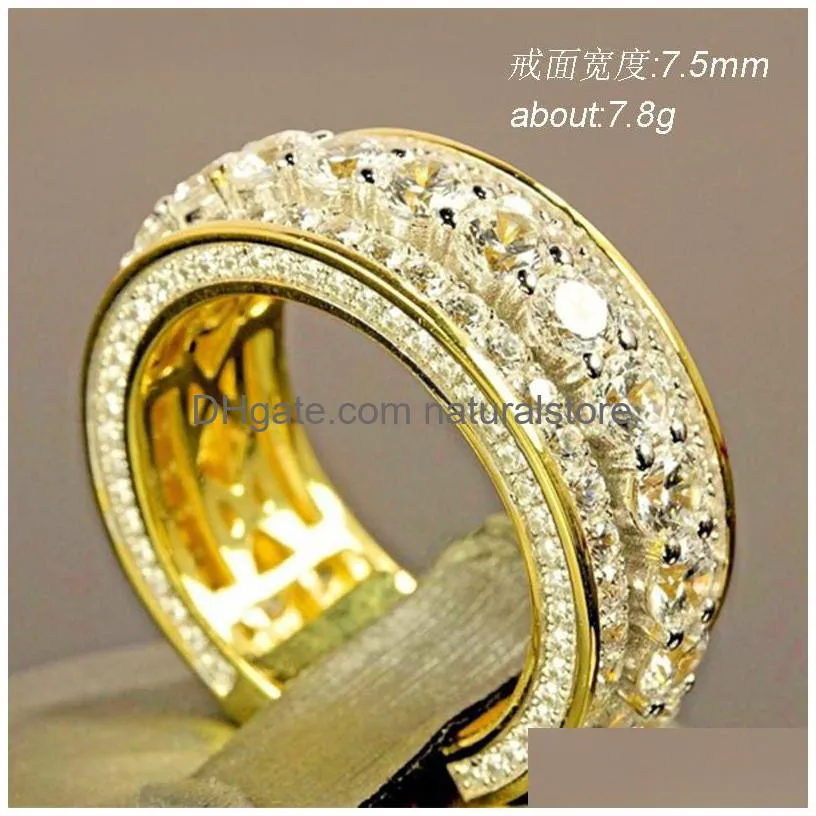 gold diamond ring  women men wedding rings fashion jewelry christamas gift 080512