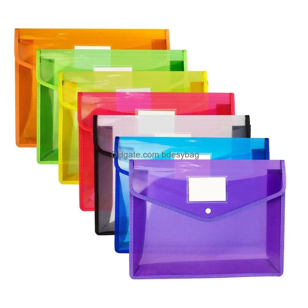 a4 plastic wallet file folder envelope waterproof poly envelope plastics files wallets document folders with button closure for school