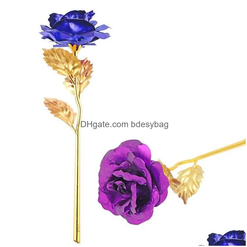 artificial gold foil plated rose wedding home decoration rose flower for birthday valentine mothers day gift