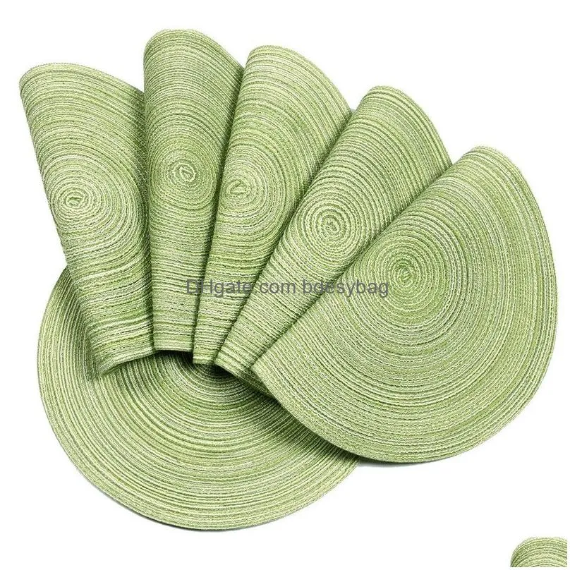 round placemats round woven placemat dining table decorate fashion dining table mat dise pads bowl pad