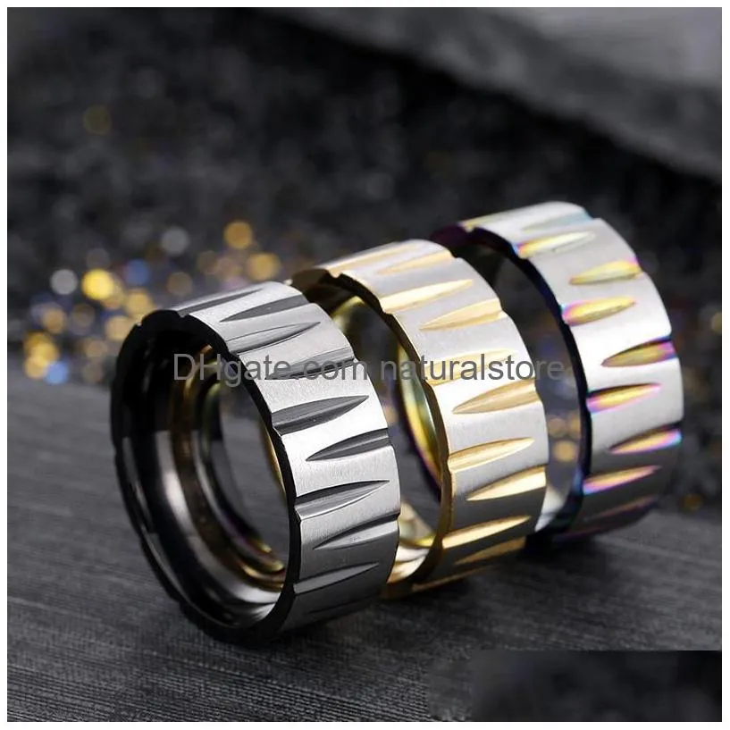 stainless steel incision ring black gold cutting wedding rings fashion bands for men womens fashion jewelry will and sandy new